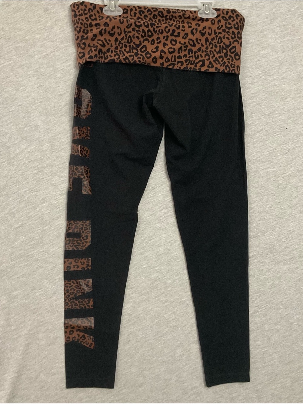 Victoria Secret Pink Leopard-Trim Foldover Leggings - Picture 3 of 5
